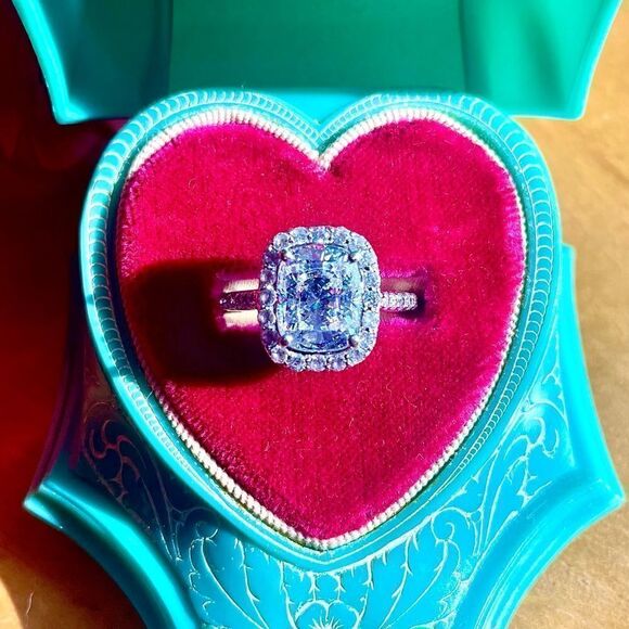 ♥️ Engagement ring, Oval Cushion 4.0 Ct. 14K Ring, by Birkat Elyon size 5 1/2 - Picture 15 of 16